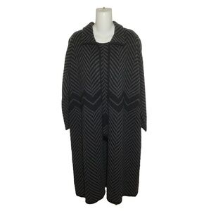 Mercer & Madison Charcoal Gray 2pc Acrylic Wool Knee Length Cardigan, Women's 1X